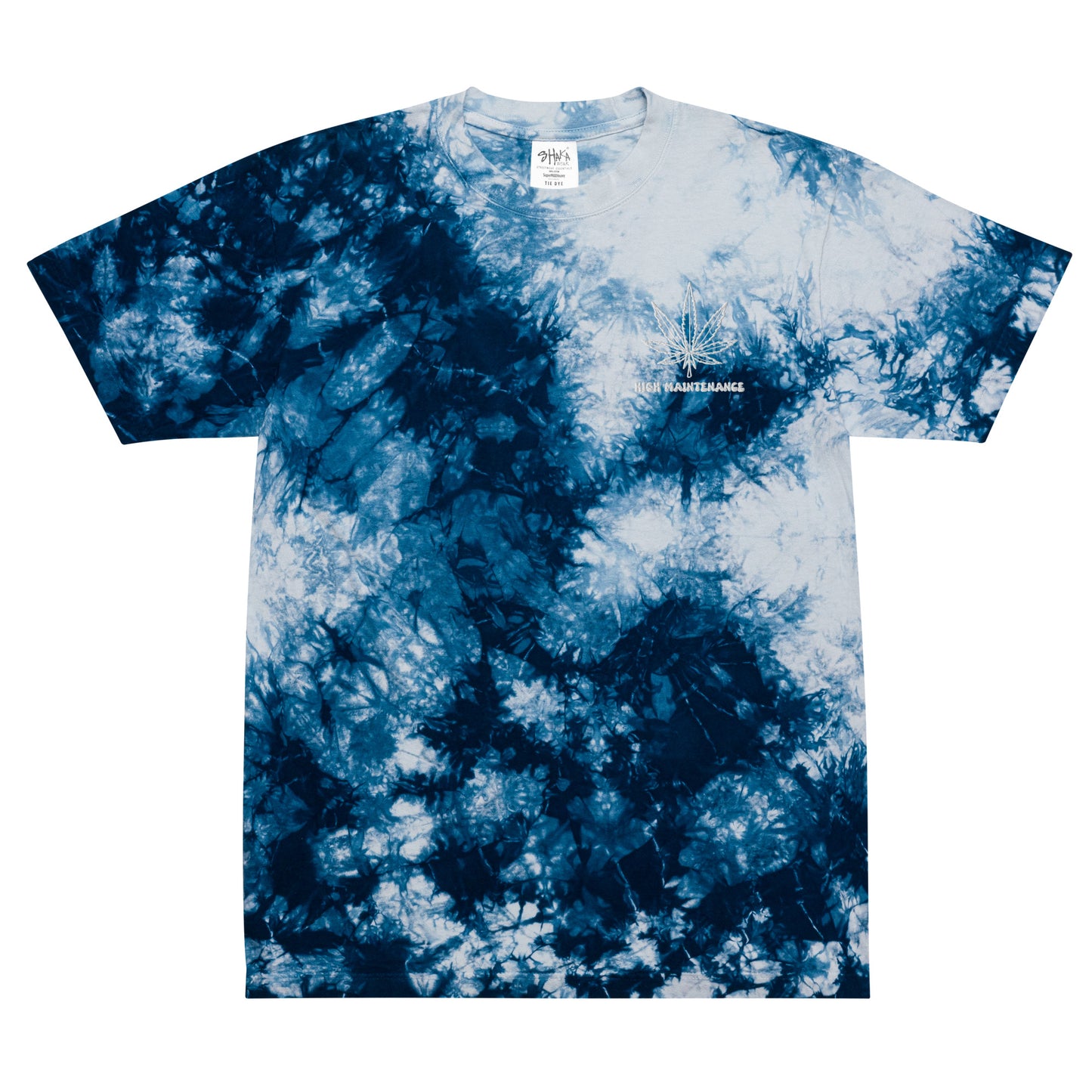 High Maintenance Embroidered  Oversized tie-dye t-shirt